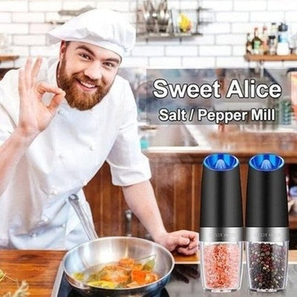 Electric Spice Grinder Salt and Pepper Shakers Mill Herb Set Stainless Steel Automatic Seasoning Bottle. Type: Kitchen Appliances. Food Grinders and Mills.