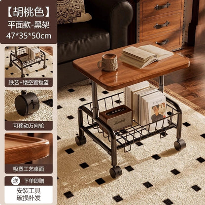 Movable Sofa Side Table – Living Room Coffee Table, Bedside Shelf