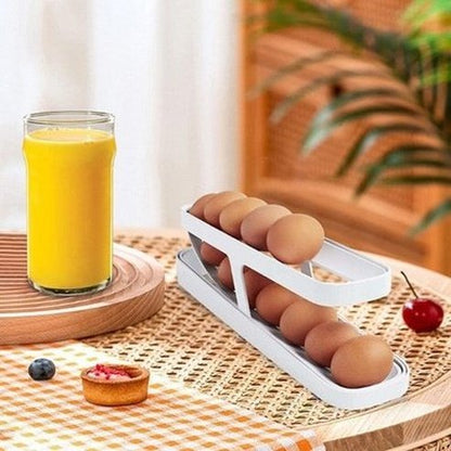 Rolling Eggs Dispenser Fridge Organizers Containers Storage Box Automatic Sliding Spiral Egg Holder Home Kitchen Tools. Food Storage: Food Storage Containers.