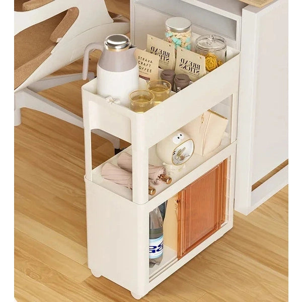 Tier Kitchen Basket Rolling Cart, Utility Cart on Wheels