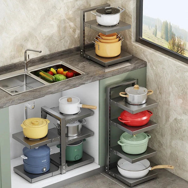 Multi-Layer Kitchen Pot Storage Rack