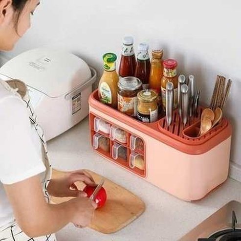 Seasoning Box Storage Rack Multifunction Knife Block Holder