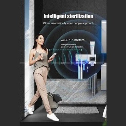 xiaomi youpin uv toothbrush holder toothpaste dispenser solar energy bathroom toothbrush storage box. bathroom accessories: toothbrush holders. brand: xiaomi 