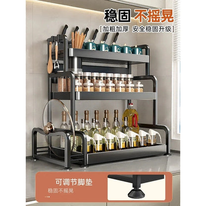 Kitchen Shelf Seasoning Table Multifunctional Household Seasoning Salt Seasoning Jar Storage Box Shelf