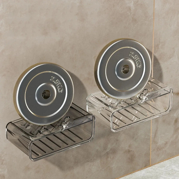 Suction Cup Punch-free Bear Soap Box, Wall-mounted Household Toilet Soap Storage Rack