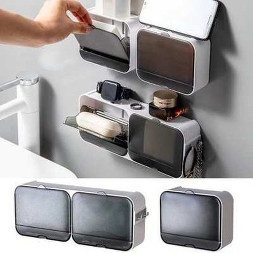 Self-Adhesive Plastic Soap Box Storage Holder