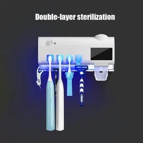 xiaomi youpin uv toothbrush holder toothpaste dispenser solar energy bathroom toothbrush storage box. bathroom accessories: toothbrush holders. brand: xiaomi 