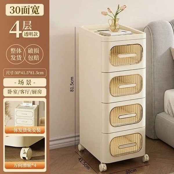 Slim Rolling Storage Cabinet | Japanese-Inspired Gap Organizer for Bedroom, Kitchen &amp; Bathroom