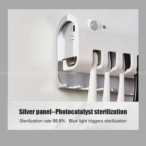 xiaomi youpin uv toothbrush holder toothpaste dispenser solar energy bathroom toothbrush storage box. bathroom accessories: toothbrush holders. brand: xiaomi 