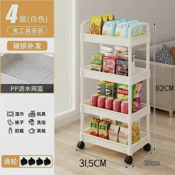 Multi-Layer Trolley Rack, Trolley Organizer, Mobile Bathroom Storage