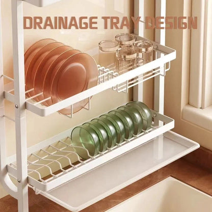 Wall-Mounted 3-Tier Dish Drying Rack