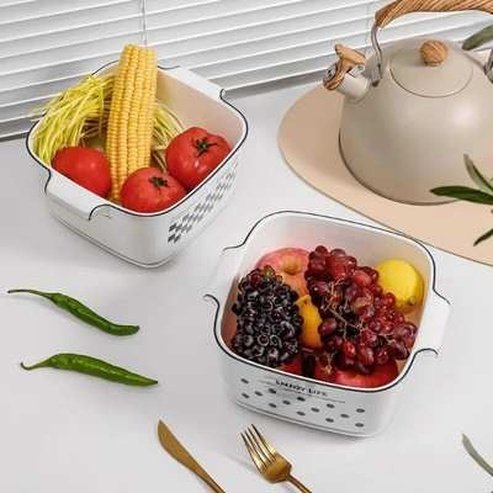 Double Layer Vegetable Washing Basket