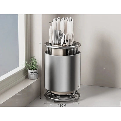 Rotating Knife Holder, Shelf, Kitchen Countertop Chopstick Cage, Knife Holder