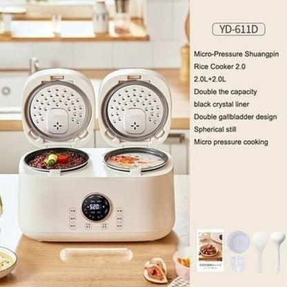 Double Gallbladder Intelligent Rice Cooker Mini Multi-function Household Double Combination Rice Cooker 3-4 People. Kitchen Appliances: Food Cookers and Steamers.