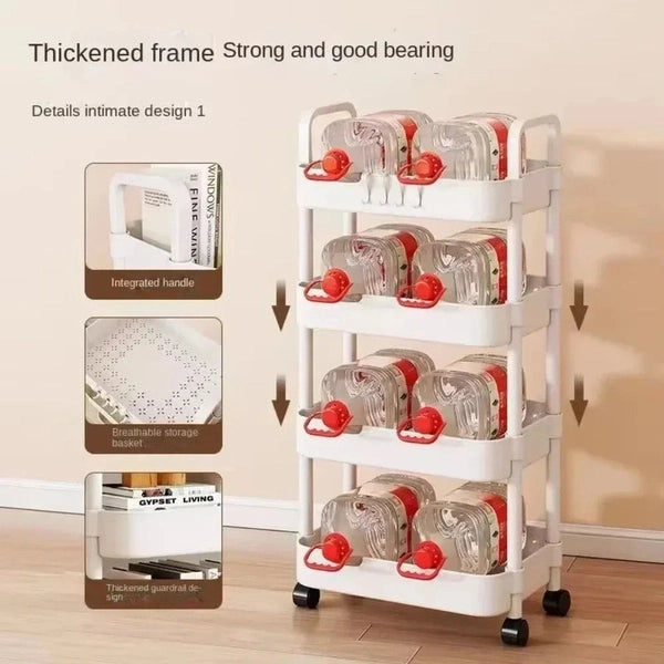 Multi-Layer Trolley Rack, Trolley Organizer, Mobile Bathroom Storage