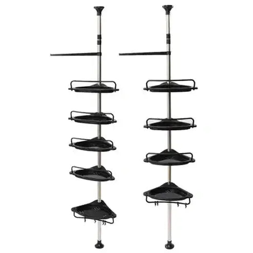 Shower Corner Adjustable Shelves with Tension Pole