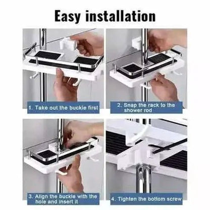 Shower Storage Holder Bathroom Pole Shelves