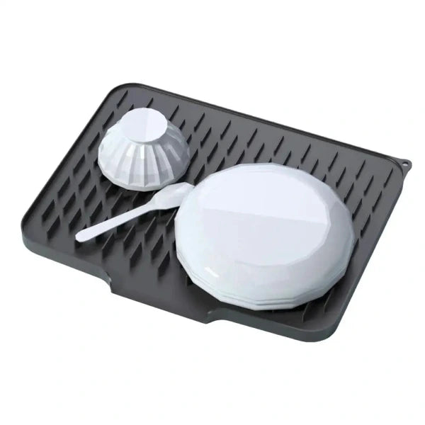Silicone Dish Drying Mat Drain Pad Kitchen Pans Tableware Coaster Glasses