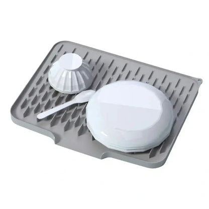 Silicone Dish Drying Mat Drain Pad Kitchen Pans Tableware Coaster Glasses