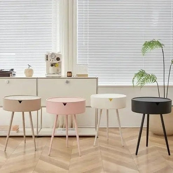 Small Round Side Table for Living Room and Bedside