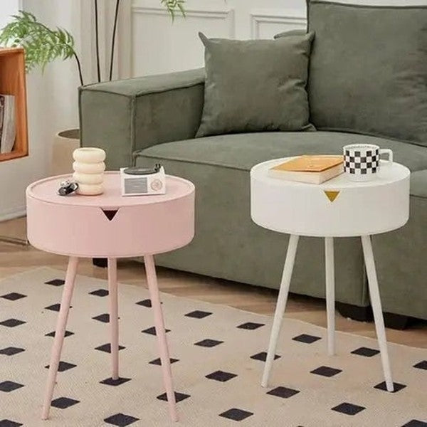 Small Round Side Table for Living Room and Bedside