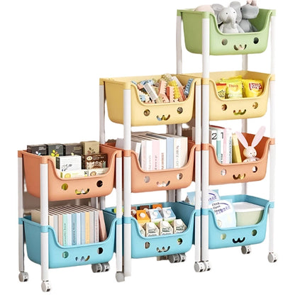 Snack Storage Rack, Toys Storage Trolley, Rolling Movable Large Capacity Shelf