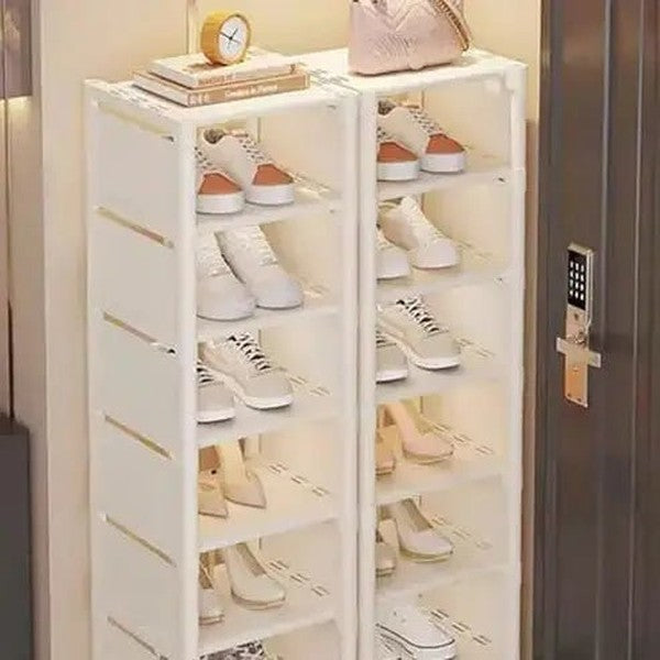 Space-Saving Multi-Layer Stackable Shoe Rack