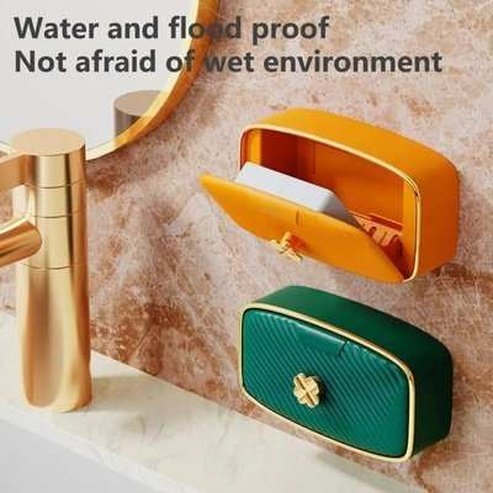 Space-saving Soap Drain Dish with Lid