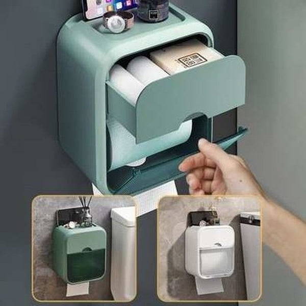 Square Double Drawer Toilet Paper Rack