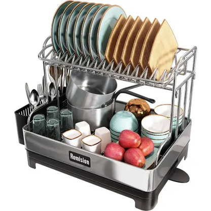 Stainless Steel 2-Tier Dish Drying Rack