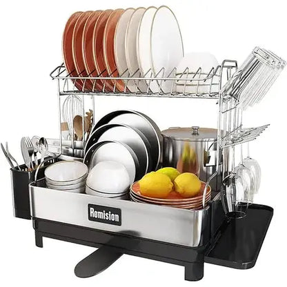 Stainless Steel 2-Tier Dish Drying Rack
