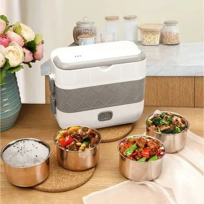 Stainless Steel Double Layer Electric Heating Lunch Box