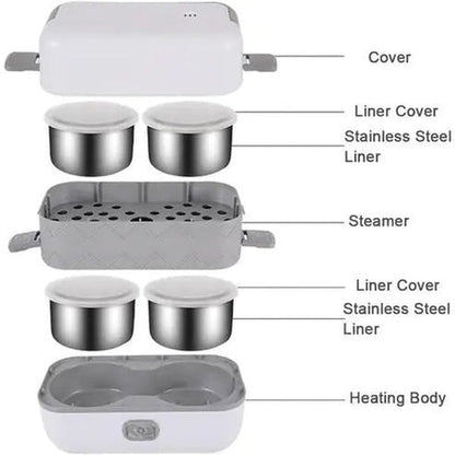 Stainless Steel Double Layer Electric Heating Lunch Box