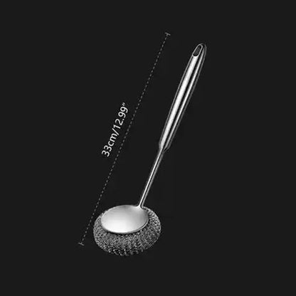 Stainless Steel Iron Pan Cleaning Brush with Scrubbers