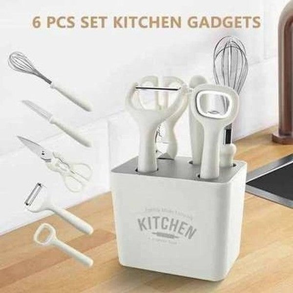 Stainless Steel Kitchen Gadgets Set with Storage Holder