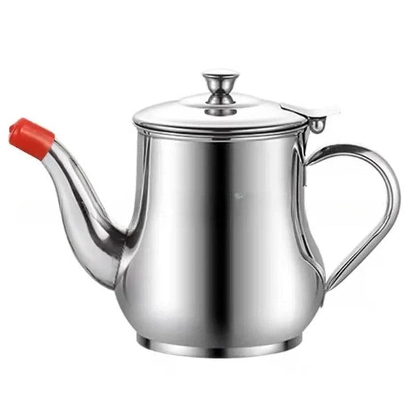 Stainless Steel Teapot with Filter, Kitchen Oil Pot, Liquid Seasoning Container