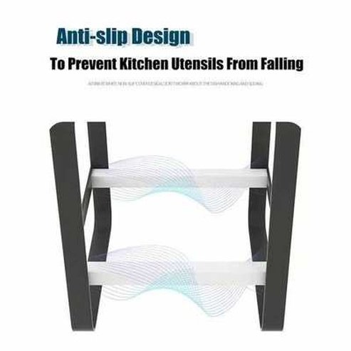 Storage Rack Pot Lid Rack Dish Metal Shelf Organizer