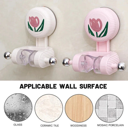 Suction Cup Shower Holder, Tulip No Hole Punch, 360° Adjustable Easy Disassembly