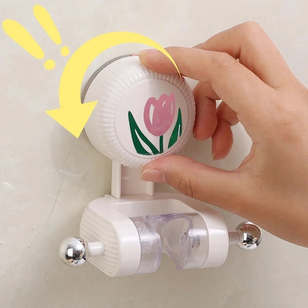 Suction Cup Shower Holder, Tulip No Hole Punch, 360° Adjustable Easy Disassembly