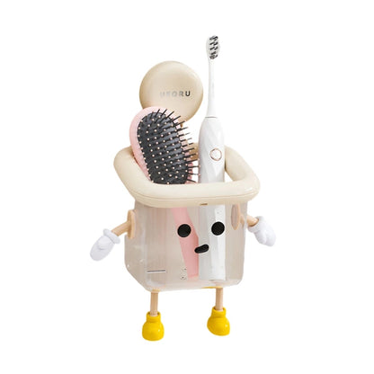 Toothbrush Holder Wall-Mounted, Perforation-Free Suction Cup Bathroom Organizer