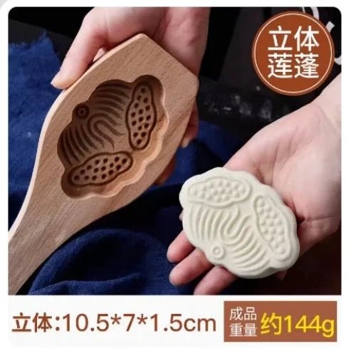 Traditional Hand-Crafted Wooden Steamed Bun Mold