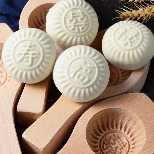 Traditional Hand-Crafted Wooden Steamed Bun Mold