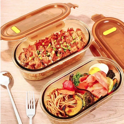 Transparent Glass Bento Box – Microwave & Refrigerator Safe Lunch Container