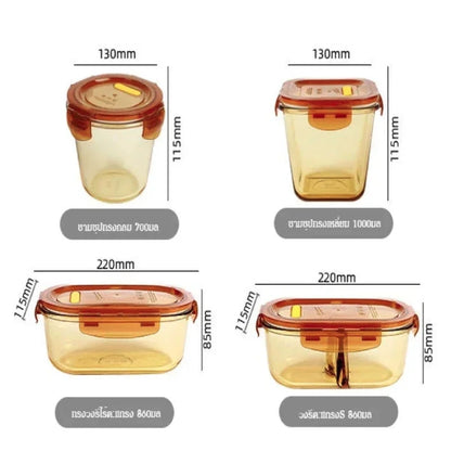 Transparent Glass Bento Box – Microwave & Refrigerator Safe Lunch Container