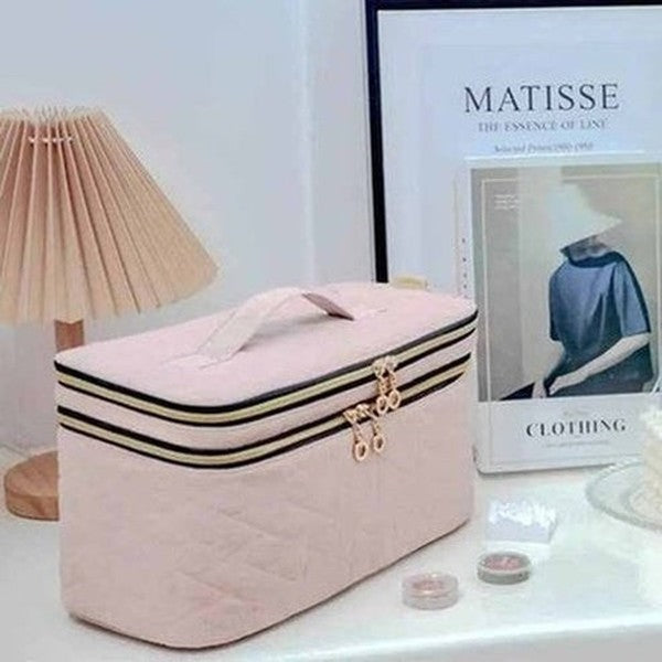 Travel Cosmetic Case Double Layer Makeup Organizer Bag