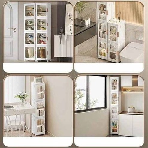Ultra-narrow Bathroom Cabinet Floor Folding