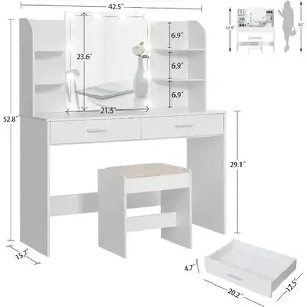 Vanity Desk with Drawers