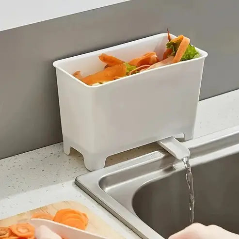 Versatile Drainable Trash Can with Sink Filter Shelf