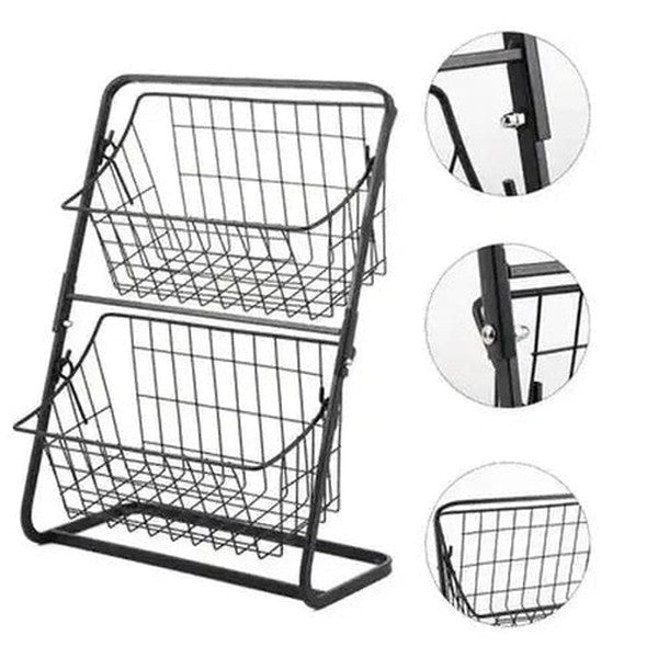Versatile Dual-Layer Storage Shelf for Kitchen