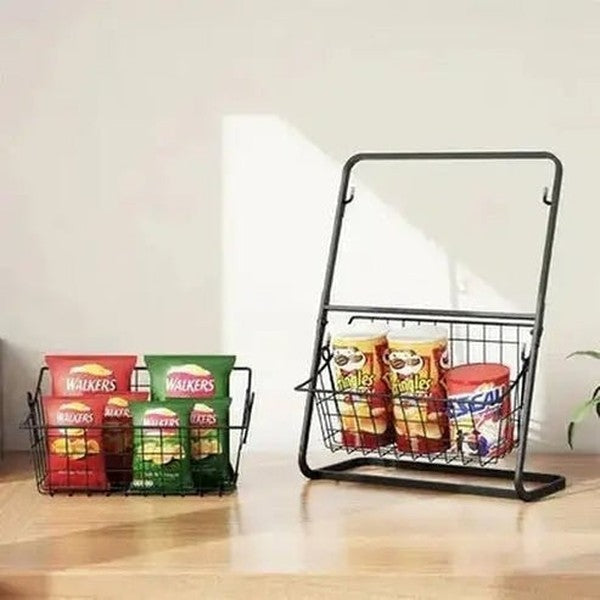 Versatile Dual-Layer Storage Shelf for Kitchen